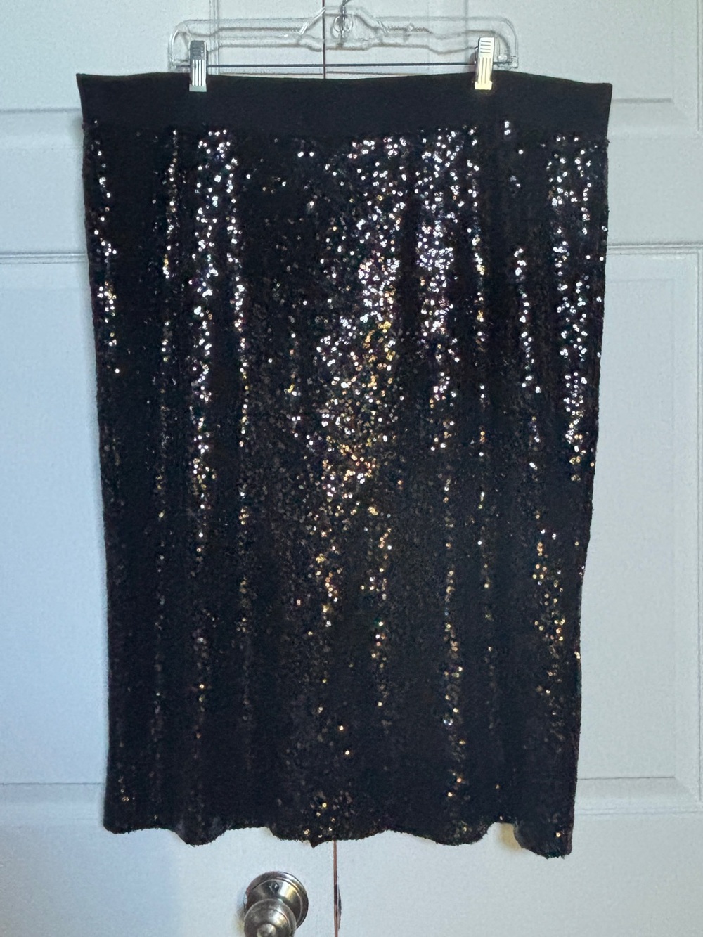 Torrid Black Sequin Midi Pencil Skirt Plus Size 3 Stretch Party